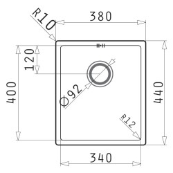 Zlewozmywak Pyramis ASTRIS 34x40 FM 101028201